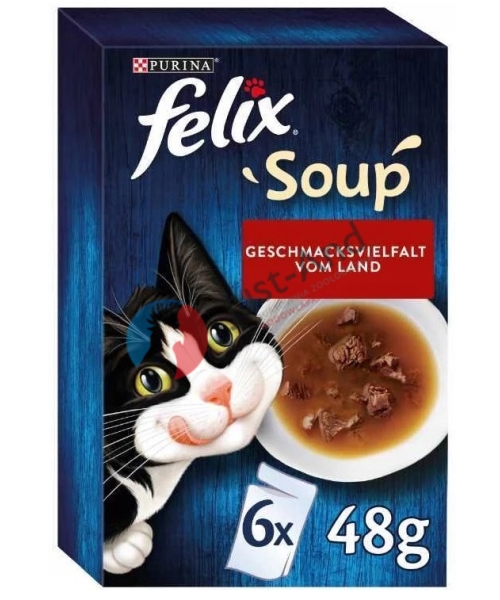Felix Soup - karma mokra, zupka dla kota - Wiejskie smaki 6 x 48 g