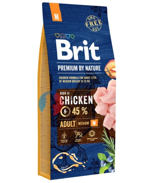BRIT Premium by Nature Adult M - karma dla dorosłych psów średnich ras 15 kg